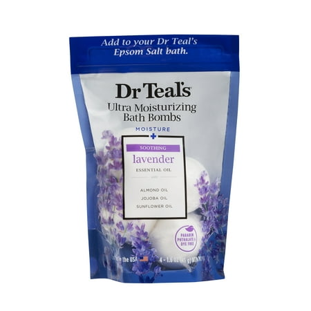 Dr. Teal's Ultra Moisturizing Bath Bombs, Lavender, 5 Count, 1.6