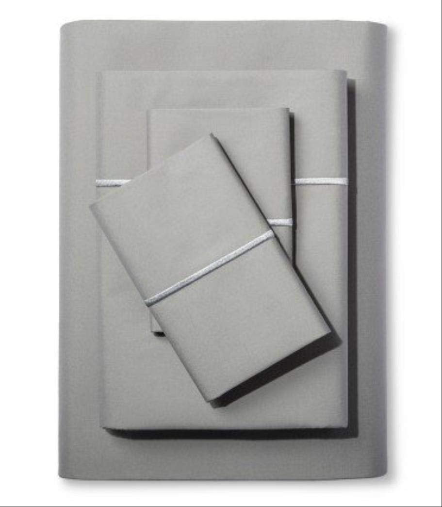 Fieldcrest Supima Satin Stitch Hotel Percale Sheet Set, Full, 100