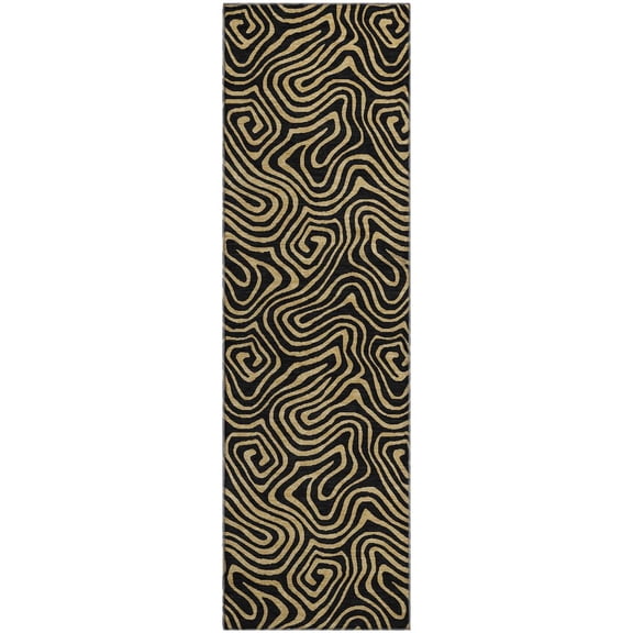 Dalyn Rugs Premium Machine Washable Mayfield AMF1031 Black 2'3" x 7'6" Runner Rug