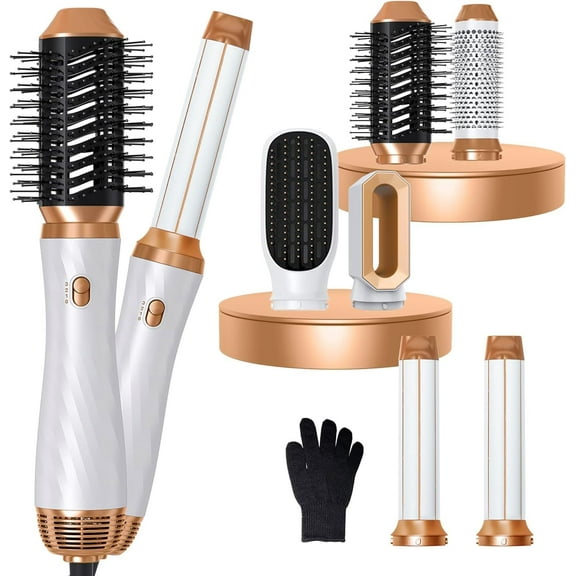 Hair Dryer Brush 5 in 1 One Step Professional Hot Air Brush Set for Fast Drying, Curling Drying, Straightening Combing, Hair Styler [Ceramic Coating] [Negative Ion] 110000 RPM