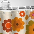thumbnail image 3 of Retro Flowers Shower Curtain, Groovy Brown Orange Sun Flower Vintage 70s Fabric Shower Curtains Set for Bathroom Funky Hippie 1970 Boho Yellow Floral Decoration with Hooks 72 X 72 inch Bath Decor, 3 of 6