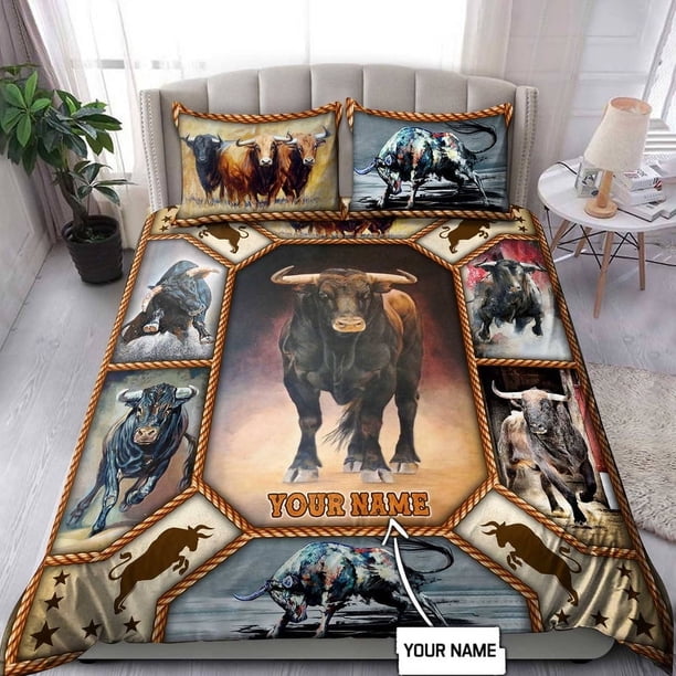 Personalizado Nombre Bull Riding Ropa de Cama Set Bull