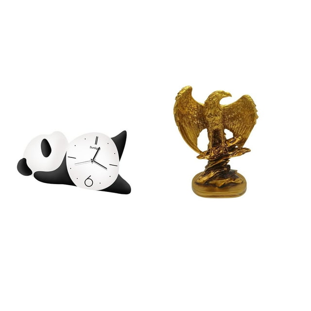 Reloj de pared,Reloj de pared Panda Decoración del hogar Lindo Creativo,Escultura,Estatua de resina,figura decorativa para el hogar.,Esculturas de animales coleccionables