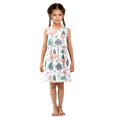 thumbnail image 6 of joogoo Girls Sleeveless Dress Flamingo Palm Leave Stylish Short Sleeve Dresses 6Y, 6 of 7