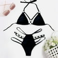 thumbnail image 2 of CAICJ98 Plus Size Swimsuit Women's Bathing Suits Drawstring Tie Side Shorts 2 Piece Swimsuit Black,S, 2 of 5