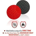 thumbnail image 2 of NOGIS Non-Stick Reusable 2PCS Air Fryer Liners 9” inch Heat Resistant Round Silicone Air Fryer Mats - BPA Free Anti-Slip - Steamer Liners Basket Mats for Kitchen Baking Food Steamer, 2 of 8