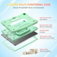thumbnail image 3 of 3 Layers Case for iPad 9th/8th/7th Generation with Kickstand / Nylon Shoulder Strap / Pencil Holder, Military Grade Protection Rugged Case Cover for iPad 10.2 Inch 2021/2020/2019, Mintgreen, 3 of 5