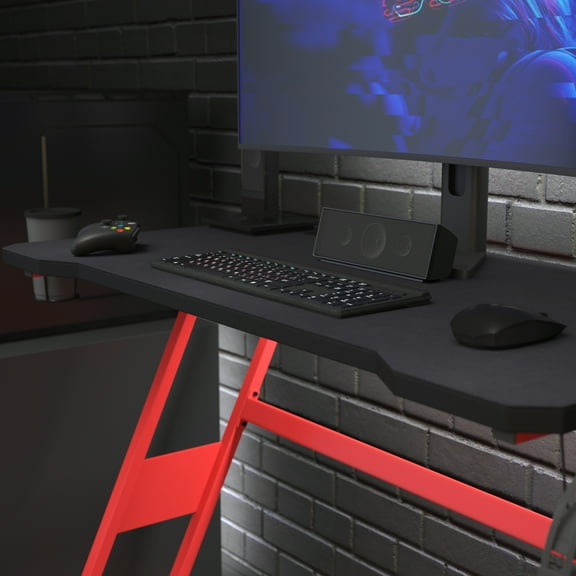 BizChair Black Mega Size Extended Gaming Mouse Pad with Anti-Slip Rubber Base and Micro Weave Top, Large Home Office Desk Mat, 45.75"W x 23.5"D x .125"H