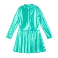 thumbnail image 5 of iiniim Girls Bronzing Long Sleeve Zipper Closure Leotard Dress Figure Ice Skating Ballet Dancewear Dresses, 5 of 7