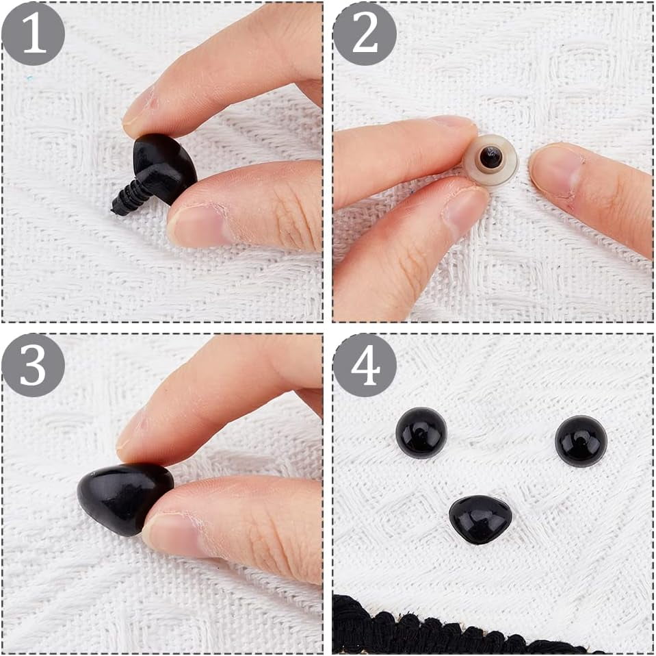 Zasvec Safety Noses for Crochet Animals 60 Pieces Flocking D-Type Safety  Nose Plastic Animal Craft Nose Triangle Nose Bear Nose with Washers for DIY  Craft Bears and Dogs : : Home 