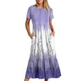 thumbnail image 2 of DPTALR Women's Round Neck Short Sleeve Printed Dress, 2 of 5