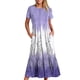 thumbnail image 1 of Vestido de Manga Corta para Mujeres Vestido de Verano de Cuello Redondo Impreso, Poliéster de Tamaño Verdadero Diario Y Vestido de Fiesta, 1 of 5