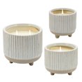 thumbnail image 2 of Sagebrook Home 4" Ridged Scented Footed Candle, Beige, 8oz, 2 of 3