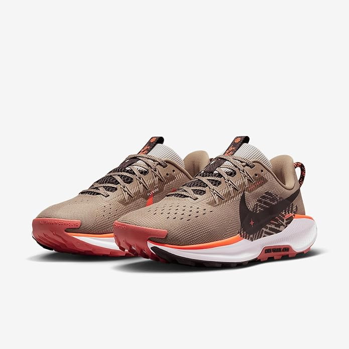 Nike Pegasus Trail 5 Women's Trail Running Shoes (DV3865-201, Khaki/Hyper Crimson/Vintage Coral/Velvet Brown) Size 9