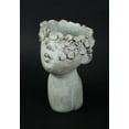 thumbnail image 2 of Distinctive Designs Pucker Up Kissing Face Grey Concrete Head Planter 10 inches High, 2 of 3