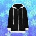 thumbnail image 4 of IROINNID Shearling Jacket for Women Winter Fall Zip Up Long Sleeve Hooded Jacket Warm Casual Fleece Jacket,Black, 4 of 5