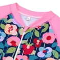 thumbnail image 5 of GYRATEDREAM Toddler Baby Girls One Piece Swimsuit Kids Flower Print Long Sleeve Zipper UPF 50+ Rash Guard Bathing Suit Swimwear for 4-12 Years, 5 of 8