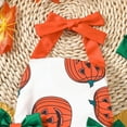 thumbnail image 6 of Coerni My First Halloween Baby Girl Outfits Girls Halloween Pumpkin Tulle Romper Dress with Hairband Clothes Outfits, 6 of 7