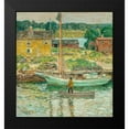 thumbnail image 2 of Hassam, Childe 12x13 Black Modern Framed Museum Art Print Titled - Oyster Sloop-Cos Cob, 2 of 5