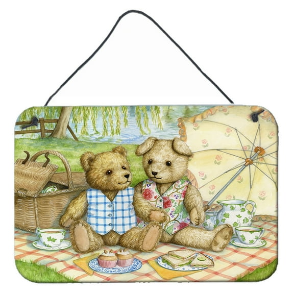Carolines Treasures CDCO0308DS812 Summertime Teddy Bears Picnic Wall or Door Hanging Prints 8x12 multicolor