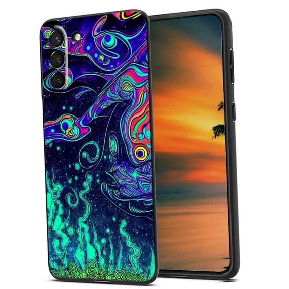 Compatible with Samsung Galaxy S22+ Plus Phone Case, Psychedelic-Trippy-Alien-Art-Visuals-Colours11 Case Men Women, Flexible Silicone Shockproof Case for Samsung Galaxy S22+ Plus
