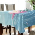 thumbnail image 4 of 60x90 Inch Tablecloth Polyester Square Tablecloth for Home Kitchen Dinner Decor Lotus Flower and Leaves, 4 of 9