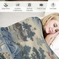 thumbnail image 3 of Nawypu  Pagodas Toile Chinese Style Flannel Blanket Soft Cozy Throw Blanket All-Season Use Blanket for Couch Sofa Bed Decor, 3 of 6