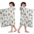thumbnail image 4 of White Highland Cow Car Flower Pattern Hooded Bath Towel，50"x30" for Ages 3 To 12 Kids, Quick Dry Lightweight Soft Microfiber Hood Beach Towel Cover Up for Kids, 4 of 7