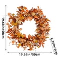 thumbnail image 3 of Sahpxhe Halloween Wreath Halloween Decorations Outdoor, Front Door Fall Wreath with Artificial Leaves for Indoor Outdoor Party Home Garden Wall Decor Yellow, 3 of 8