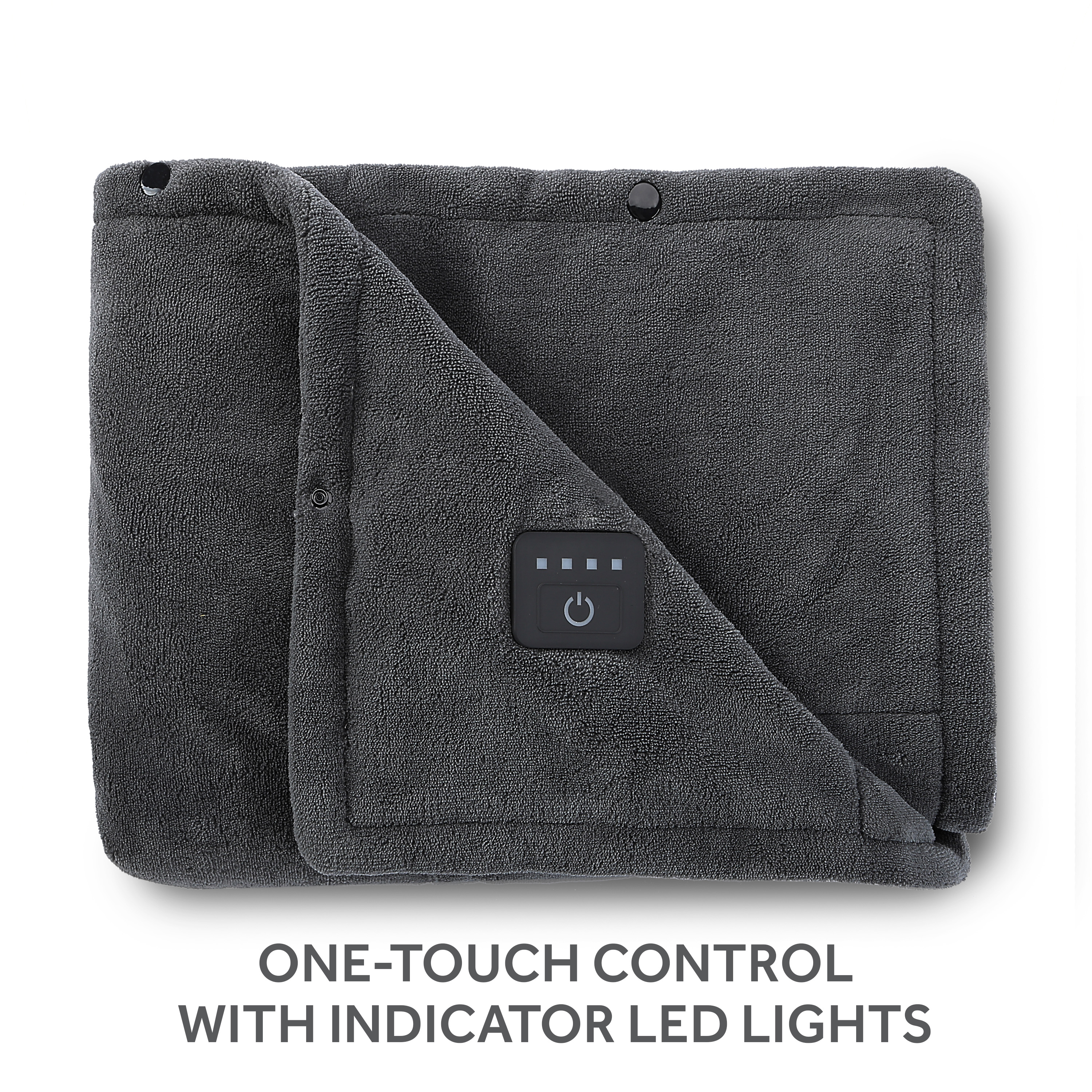 Sunbeam Slate Gray Microplush Cordless Electric Blanket