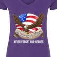 thumbnail image 4 of Inktastic Memorial Day Never Forget Our Heroes Bald Eagle Women's V-Neck T-Shirt, 4 of 5