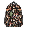 thumbnail image 3 of Mushroom and Basket Black Pattern Cute School Backpack Bag with Padded Back and Adjustable Shoulder Straps 16.9 X 12.6 X 5.9 Inches, 3 of 5