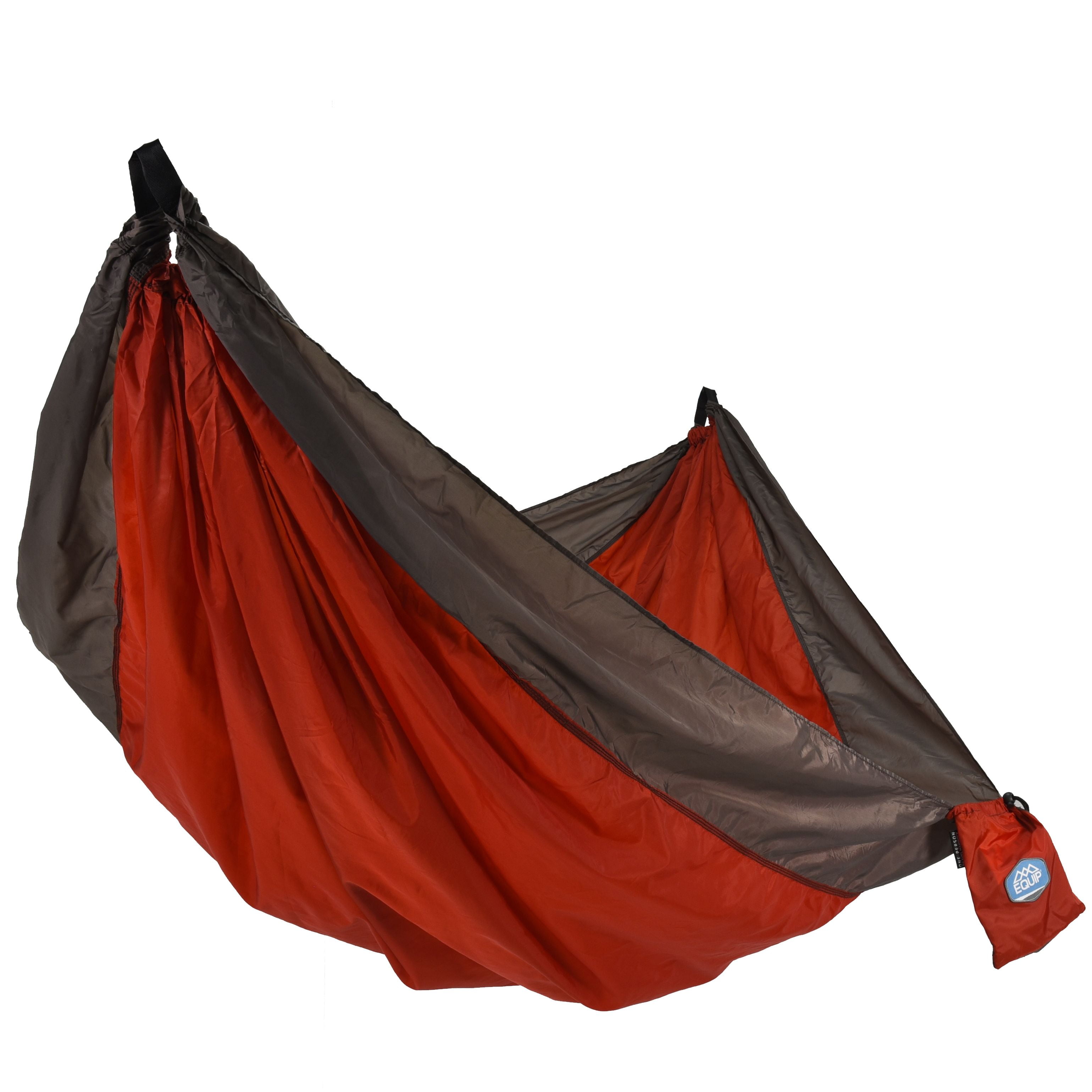 Equip Lightweight Portable Nylon Camping Travel Hammock, 1 Person Red and  Taupe, Size 116