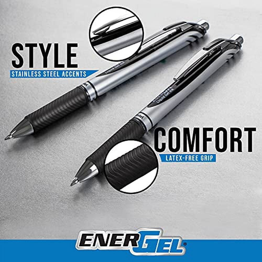 Pentel EnerGel RTX Retractable Liquid Gel Ink Pen, (0.7mm) Medium line, Lilac Ink, Box of 12 Pens (BL77-V3)
