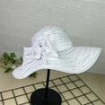 thumbnail image 2 of EHQJNJ Sunvisor Hat Womens Women's Foldable Wide Brimmed Sun Hat Korean Minimalist Style Bowknot Sunhat Casual Beach Cap Sun Hats for Women Packable White Womens Hats Fashion Dressy Green, 2 of 4