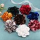 thumbnail image 4 of Broches y alfileres de flores de rosa para mujeres, alfileres de solapa de 5.5 pulgadas, clips de flores de camelia de satén grande [14cm, castaño], 4 of 7