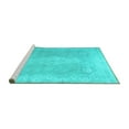 thumbnail image 2 of Ahgly Company Machine Washable Indoor Rectangle Abstract Turquoise Blue Contemporary Area Rugs, 7' x 10', 2 of 4