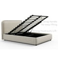 thumbnail image 4 of Create Comfort Aurora Upholstered Bed Frame King Size with Headboard and Strong Wooden Slats, Cream, 4 of 8
