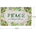 thumbnail image 6 of Christmas Welcome Doormat Front Door Mat, Rubber Back Non Slip Door Mat Entrance Rug Shoe Scraper 17.2" x 28.75", Low-Profile Printing Mat for Entry, Garage, Patio, High Traffic Areas (Green Peace), 6 of 7