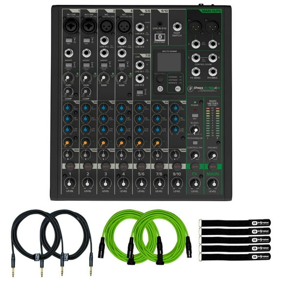 Mackie ProFX10v3  10-Channel Analog Mixer with Cables Package