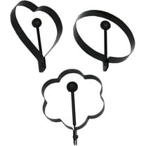 3pcs Circle Stencil Fried Egg Molds Stainless Steel Cookware Heart Fried Egg Round Egg Rings Omelet Molds Shaper Cooking Utensils Fried Eggs Frying Egg Mold Pancake Maker Egg Shape
