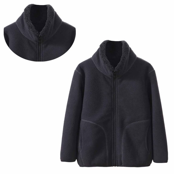 Fleece Jacket Boys Winter Coat Boys Long Sleeve Lightweight Zip Up Fuzzy Jacket 9-10 Years Kids Girl Clothes