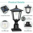 thumbnail image 3 of Solar Lamp Post Lights Outdoor Waterproof – Warm White LED Garden Lights for Yard, Driveway, Fence, Pathway – IP44 Dusk to Dawn Solar Pole Lights for Patio Landscape Decor, 3 of 11