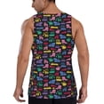 thumbnail image 3 of Xecao Colorful Excavator Men's Tank Top Workout Quick Dry Sleeveless Gym Jogging Muscle Shirts Summer Swim Beach Tops, 3 of 9