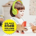 thumbnail image 3 of Contixo Kid Safe 85dB On Ear Auriculares inalámbricos Bluetooth plegables, microteléfono incorporado, entrada y salida de audio (verde + naranja), 3 of 3
