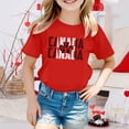 thumbnail image 2 of PMVFHDE T-Shirt à Manches Courtes pour Filles, Col Rond, Coupe Décontractée, Basique, Rouge, 10-11 Ans, 2 of 4