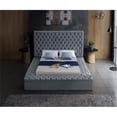 thumbnail image 6 of Pemberly Row Modern Solid Wood Tufted Velvet King Bed in Gray, 6 of 9