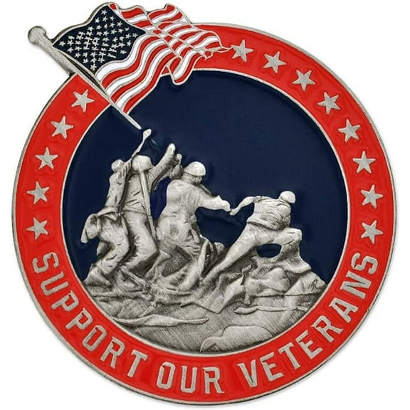 PinMart Support Our Veterans Lapel Pin-Proud Patriotic USA Flag Enamel Pin
