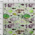 thumbnail image 3 of oneOone Polyester Spandex Lime Fabric Asian Block Fish Dress Material Fabric Print Fabric By The Yard 56 Inch Wide, 3 of 4