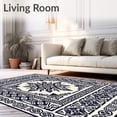 thumbnail image 2 of ODIKA 2'x3' Machine Washable Non-Slip Area Rug, Tile Floor with Quatrefoil Details High Traffic Rug, Blue, 590464, 2 of 7
